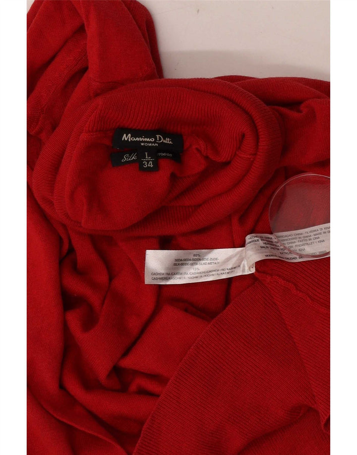 Женский джемпер с высоким воротником Massimo Dutti UK 14, большой красный шелковый