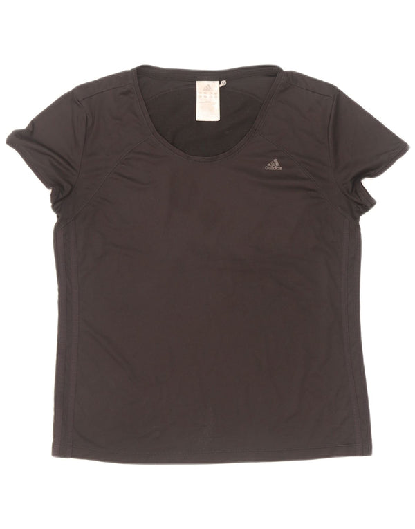 Adidas Womens Climacool T-Shirt Top UK 16 Large Black Polyester