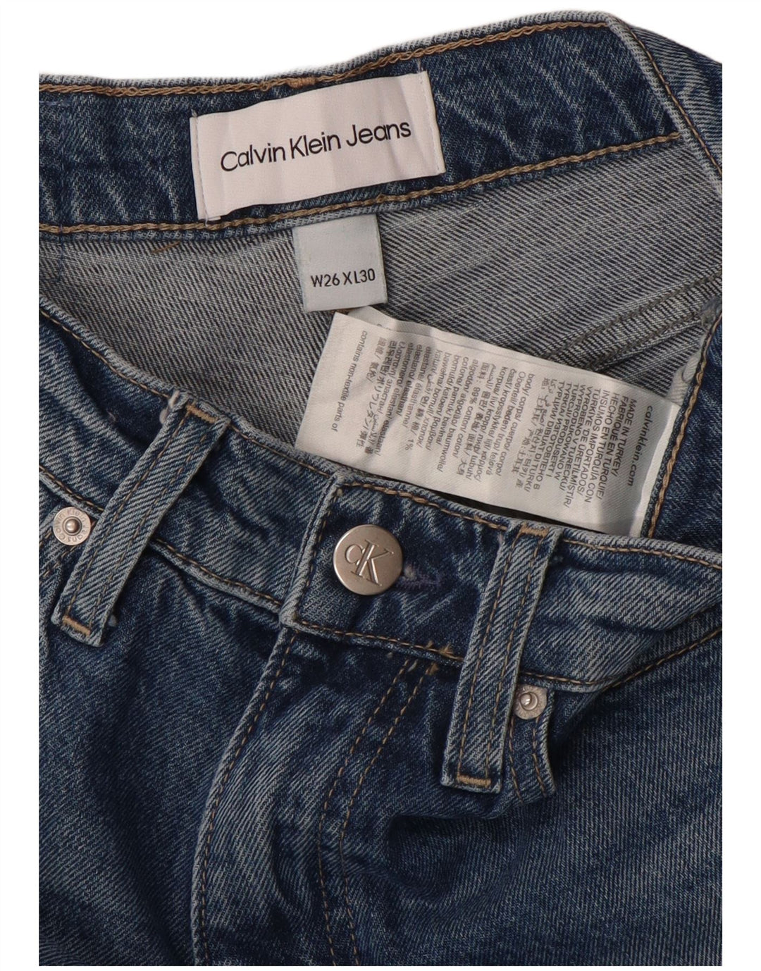 Женские джинсы Bootcut Calvin Klein W26 L30 синие, хлопок