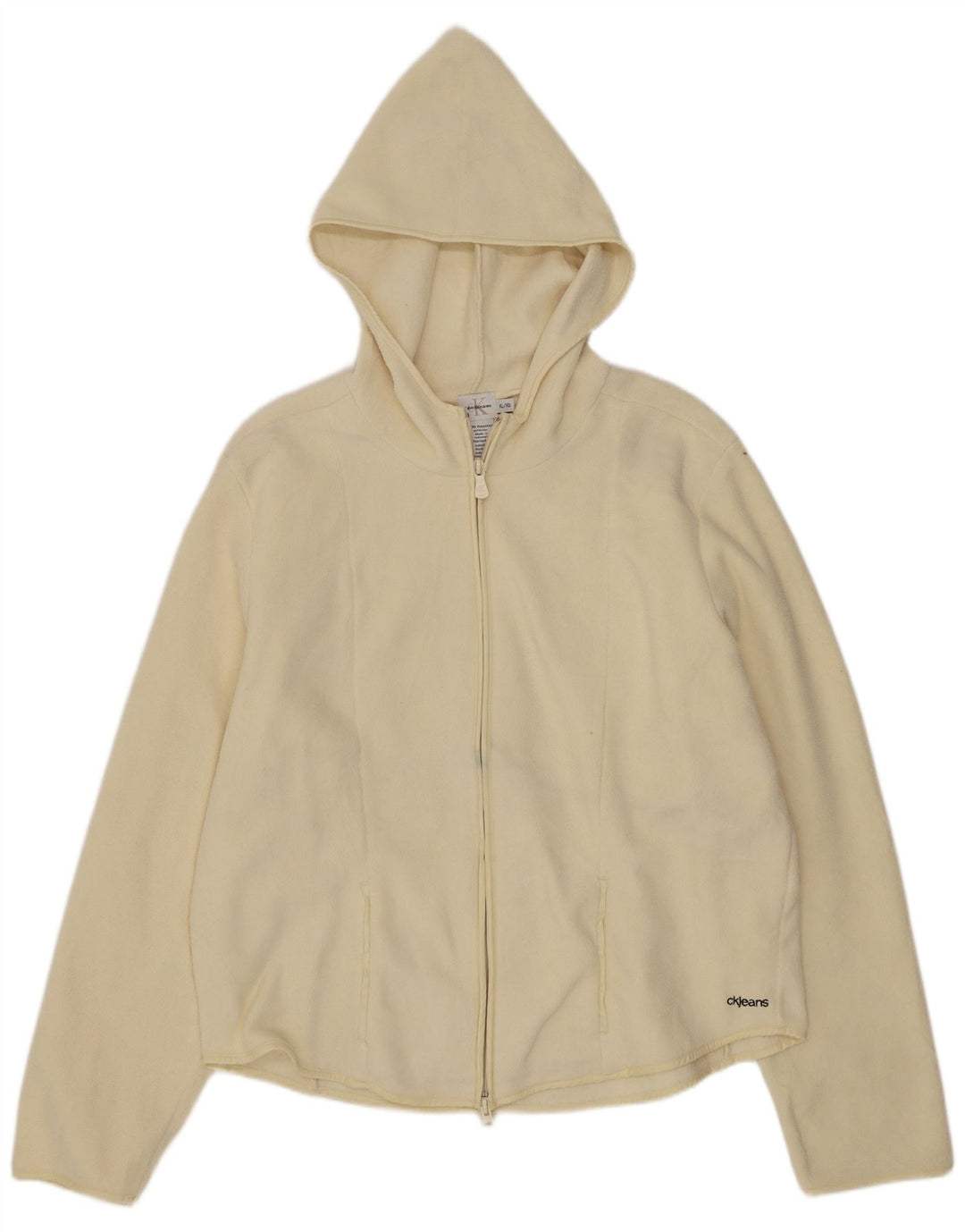 Женская флисовая куртка с капюшоном Calvin Klein Jeans UK 18 XL, белый полиэстер