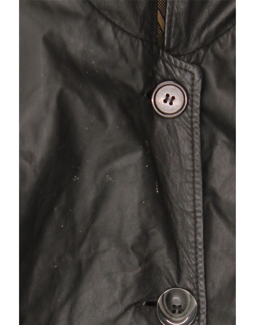 Винтажное женское кожаное пальто с капюшоном IT 44 Medium Black Leather