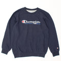 CHAMPION Boys Graphic Sweatshirt Jumper 9-10 Years Medium Navy Blue Cotton Vintage Champion and Second-Hand Champion from Messina Hembry 