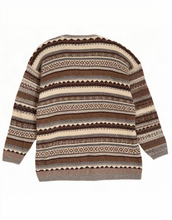 Женский кардиган Tulchan UK 14, средний коричневый цвет Fair Isle, новая шерсть