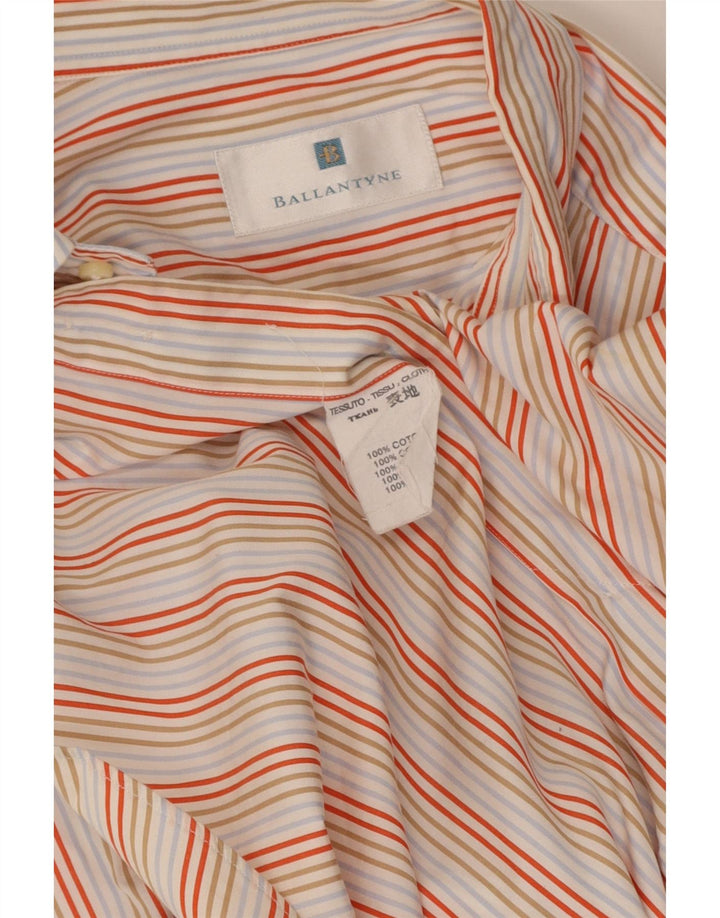 BALLANTYNE Mens Shirt XL Multicoloured Striped Cotton