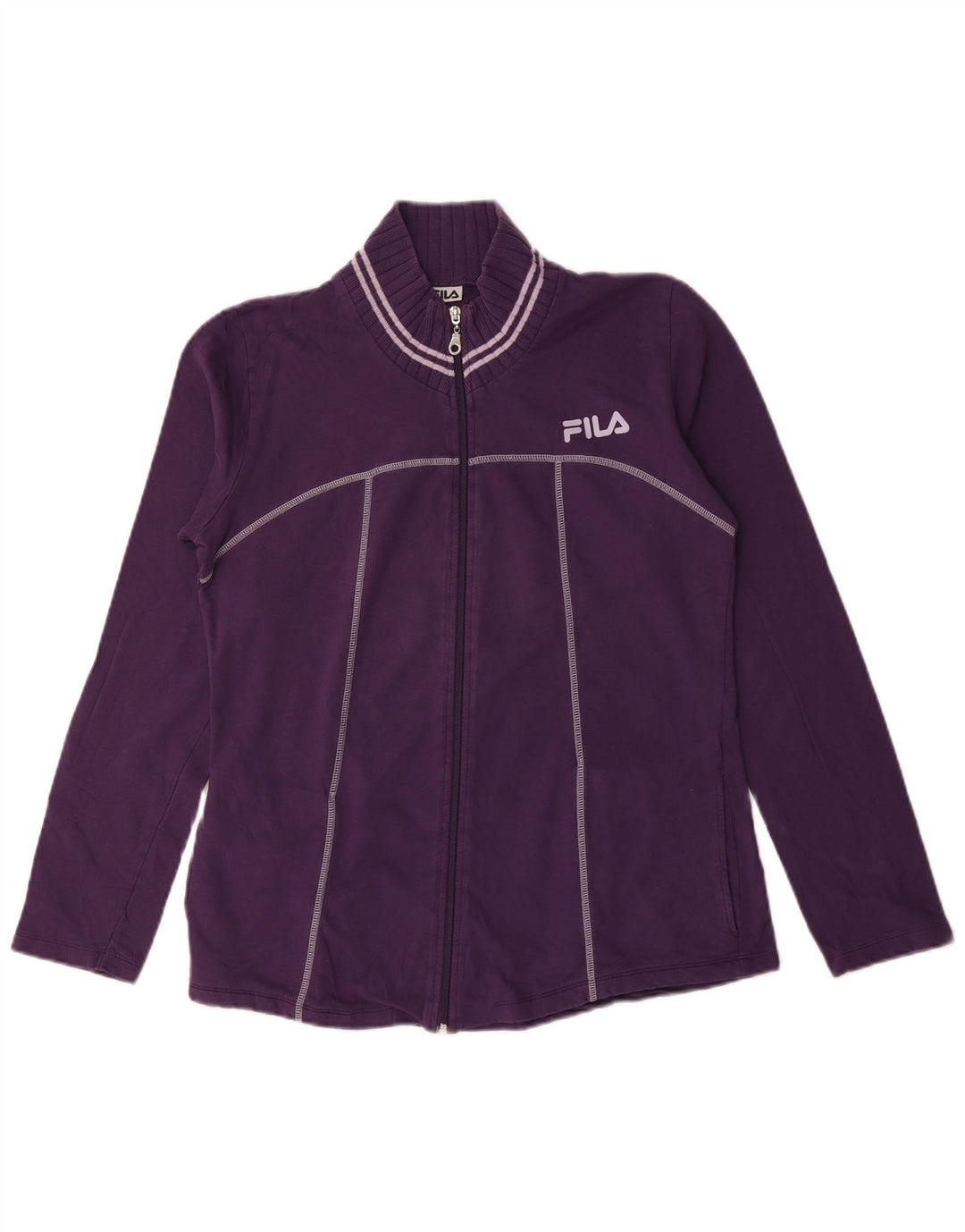 Женский спортивный костюм Fila, верхняя куртка UK 16, большой фиолетовый хлопок