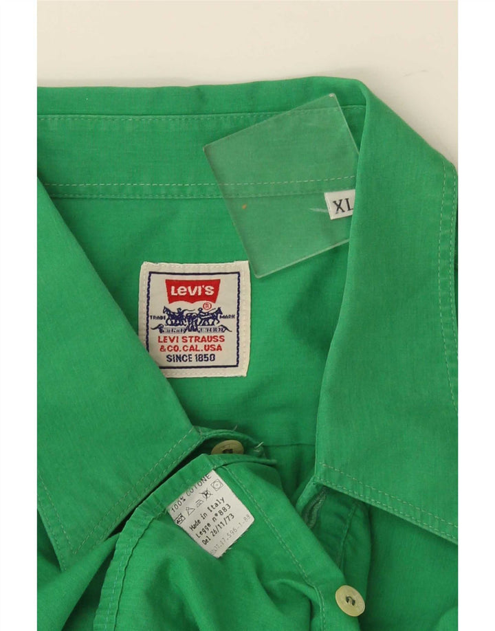 Мужская рубашка с коротким рукавом Levi's XL, зеленая, хлопок