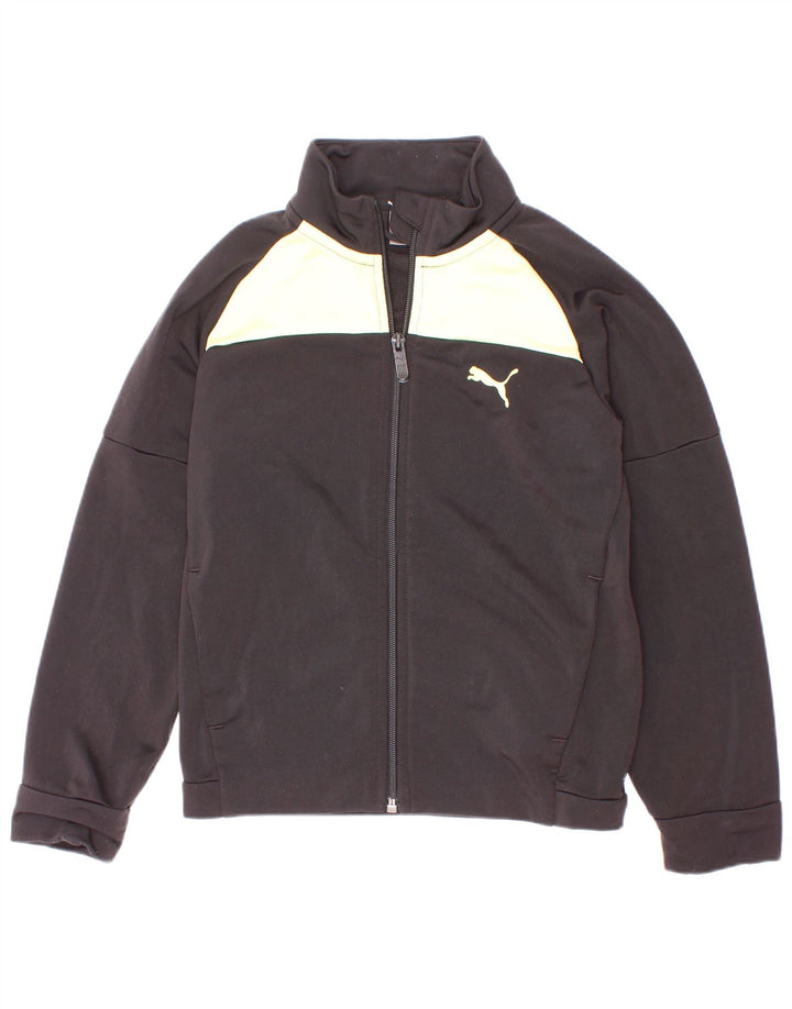 Спортивный костюм Puma для мальчиков, верхняя куртка 7-8 лет, черный полиэстер с цветными блоками