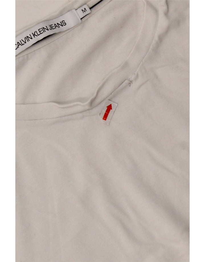 CALVIN KLEIN Женская футболка Top UK 14 Medium White