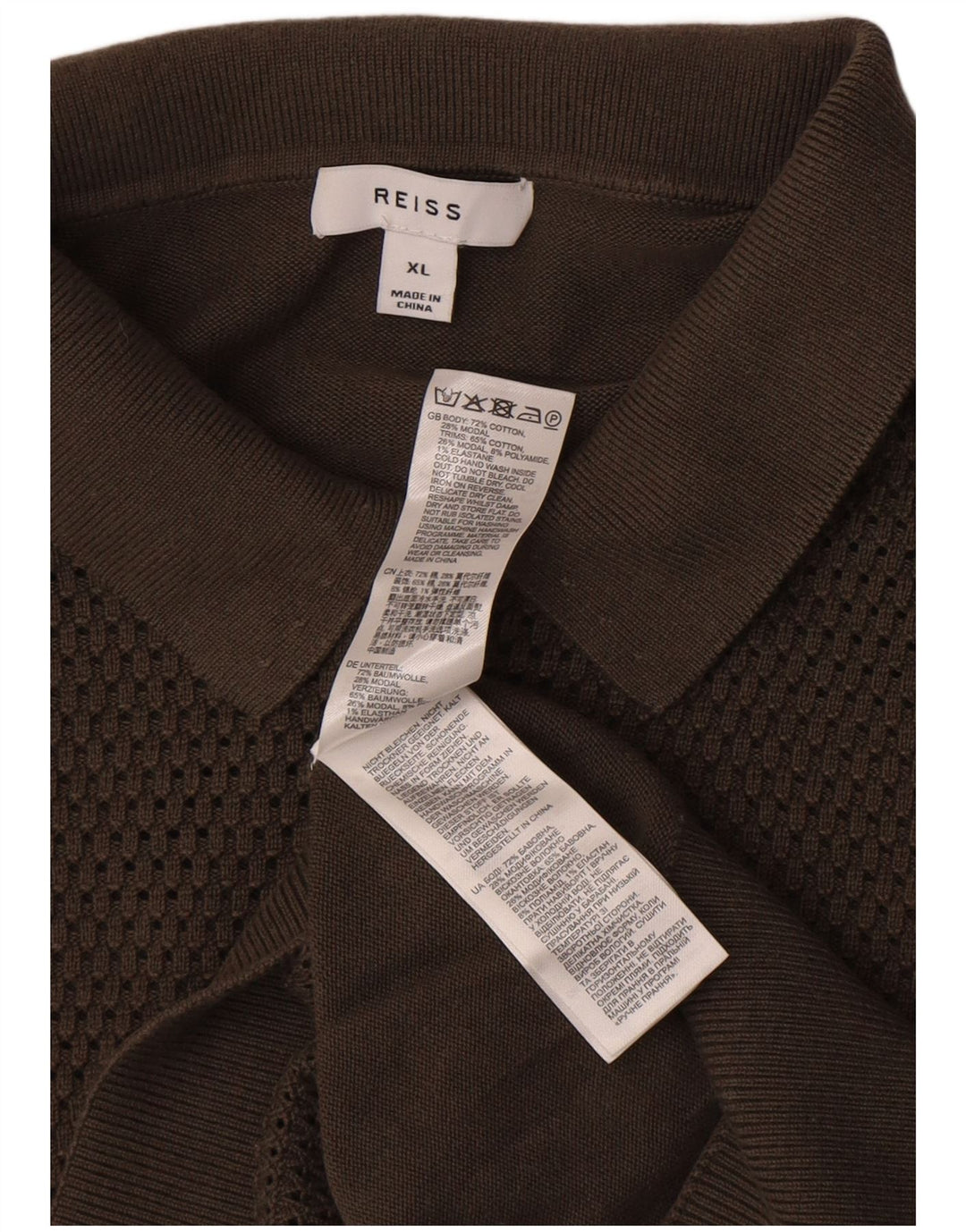 Мужская рубашка-поло Reiss XL, коричневый хлопок