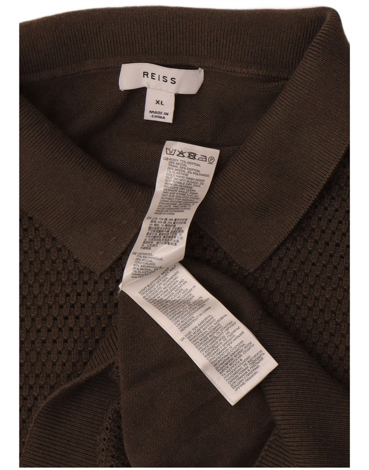 Мужская рубашка-поло Reiss XL, коричневый хлопок