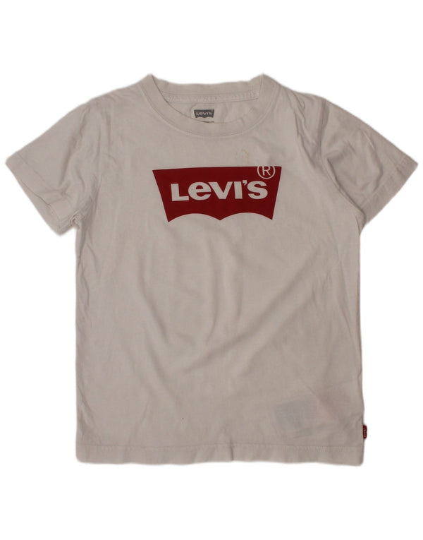 Футболка с рисунком LEVI'S для мальчиков, топ 7-8 лет, белый хлопок