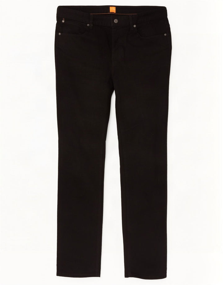 Мужские узкие джинсы Hugo Boss W36 L36, черный хлопок