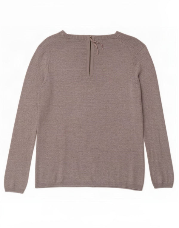 Zara Womens Boat Neck Jumper Sweater UK 14 Large Grey Flecked