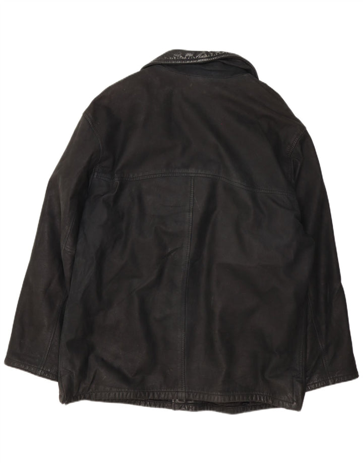 Винтажная мужская кожаная куртка UK 42 XL, черная кожа