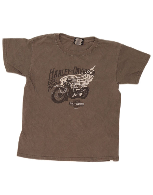 Женская футболка с рисунком Harley Davidson Top UK 10, маленькая, серый хлопок