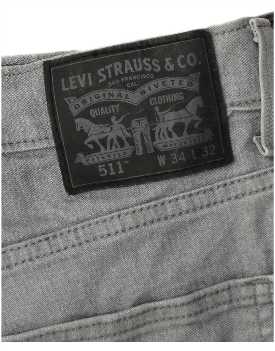 Мужские джинсы Levi's 511 Slim W34 L32 Серые хлопковые
