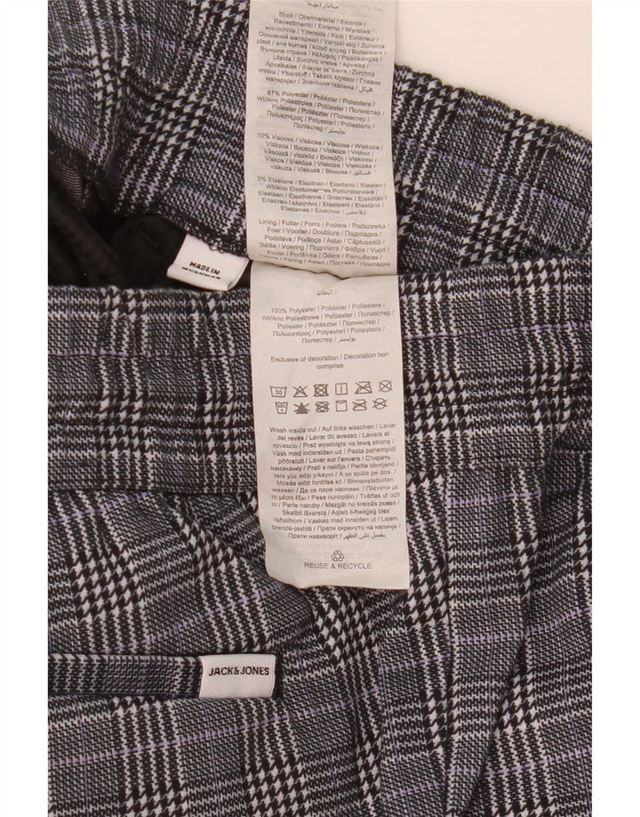 Мужские шорты чинос Jack & Jones, маленькие, серые, полиэстер в клетку W29