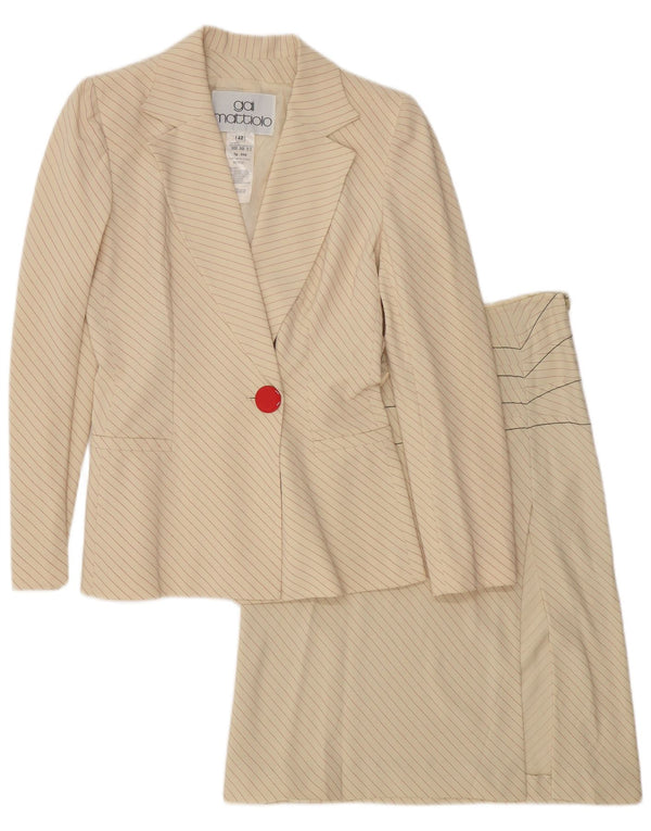 Gai Mattiolo Женский комплект из 2 юбок UK 12 Medium W28 Off White Striped