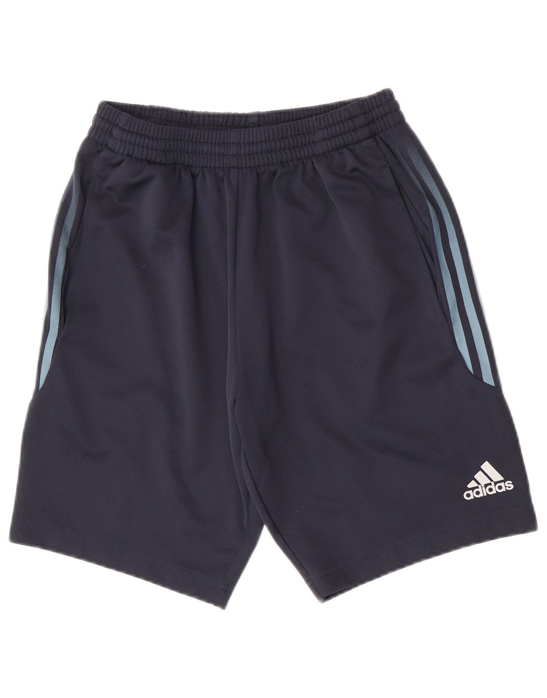Мужские спортивные шорты Adidas Climalite среднего размера, темно-синие, полиэстер