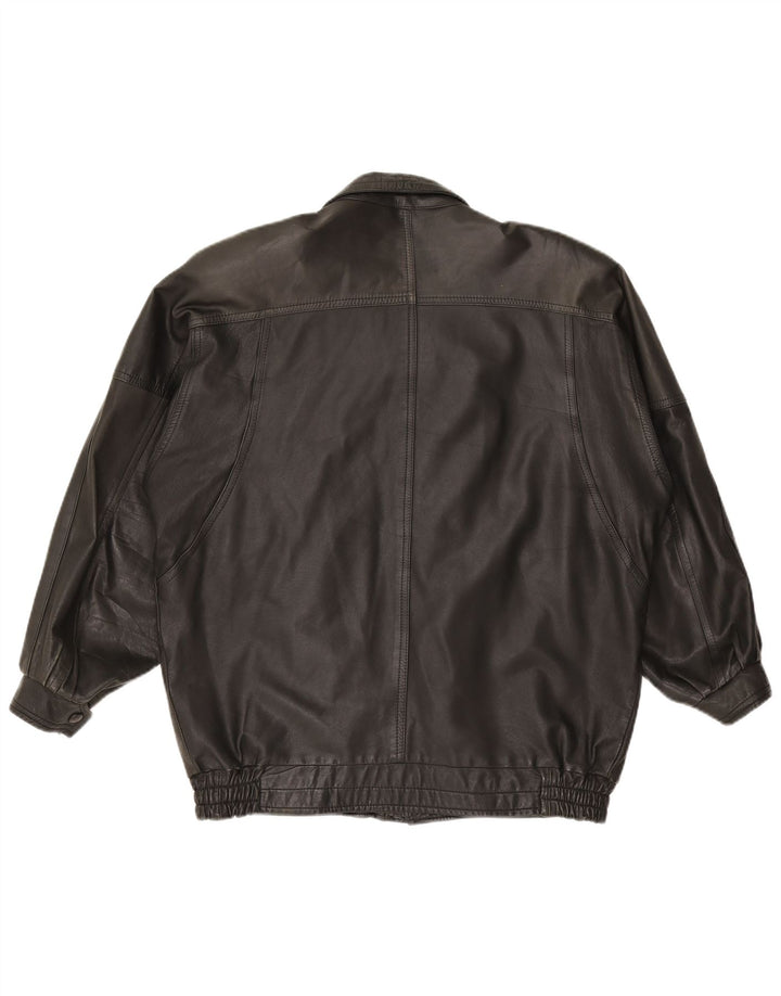 Винтажная мужская кожаная куртка UK 42 XL, черная