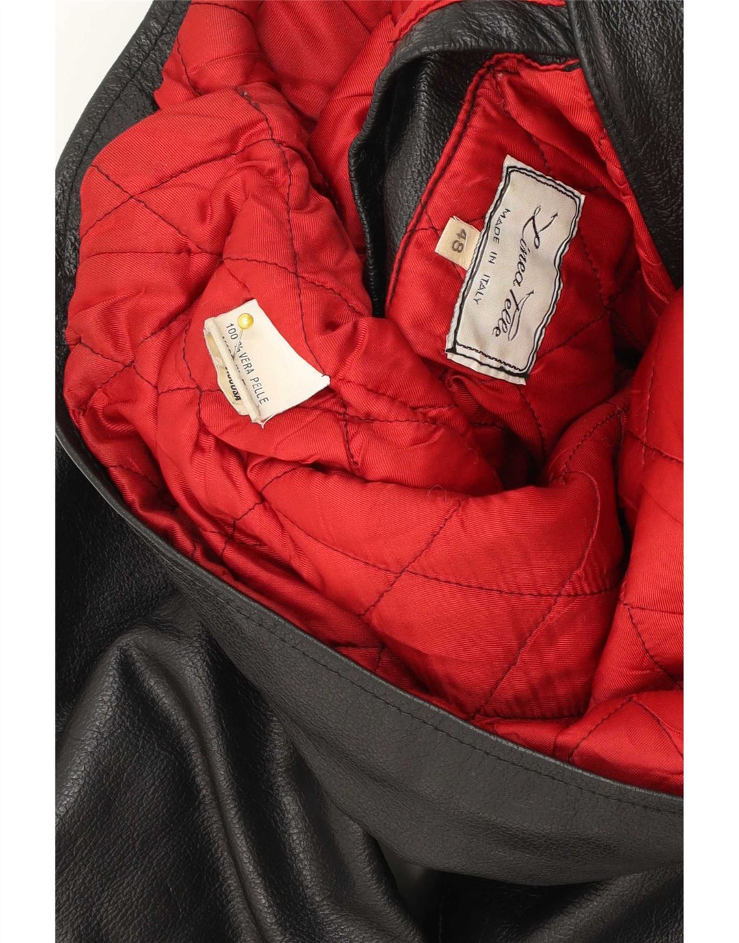 Винтажная мужская кожаная косуха IT 48 Medium Black Leather
