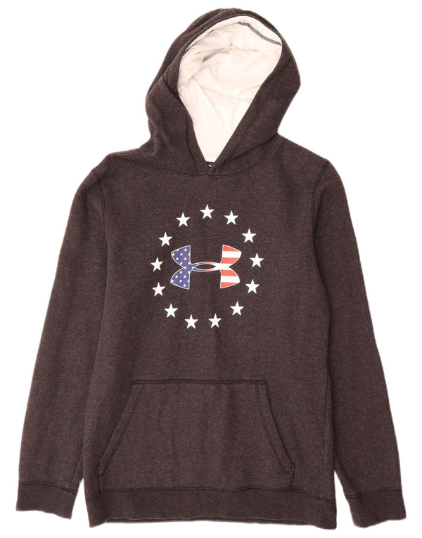 Джемпер с капюшоном и рисунком Cold Gear для мальчиков Under Armour, 13–14 лет, XL, серый