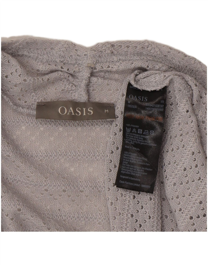 Женский открытый кардиган Oasis UK 12, полиэстер среднего серого цвета