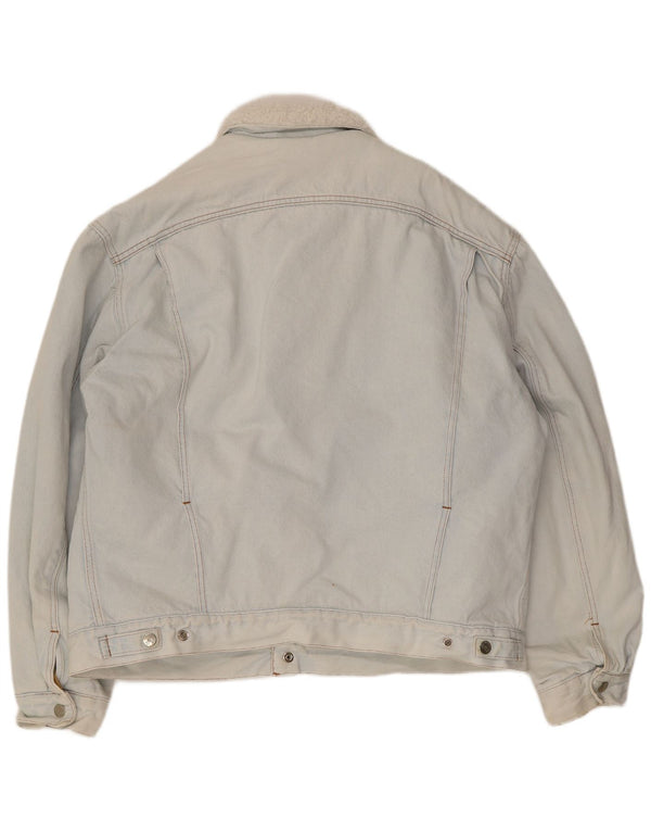 Rifle Mens Sherpa Denim Jacket UK 44 2XL Blue Cotton