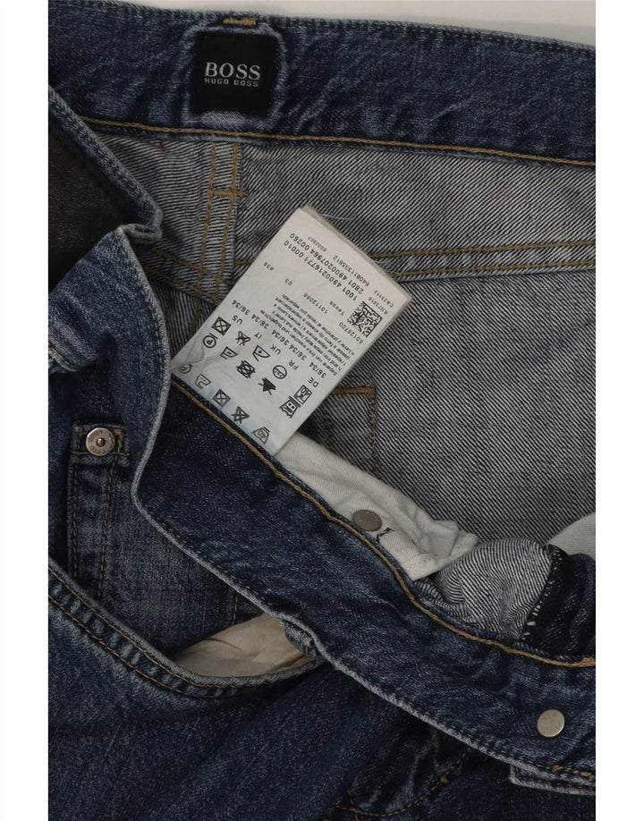 Мужские прямые джинсы Hugo Boss W36 L34 синие, хлопок