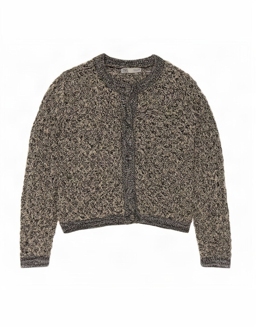 Женский кардиган крючком Zara UK 14, средний черный полиэстер с крапинками