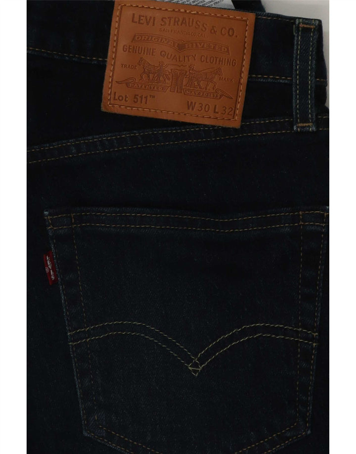 Мужские джинсы Levi's 511 Slim W30 L32 Темно-синие, хлопок