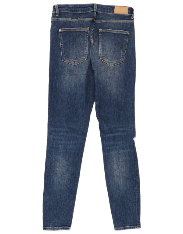 Женские потертые джинсы скинни Zara EU 38, маленькие W28 L27, синие
