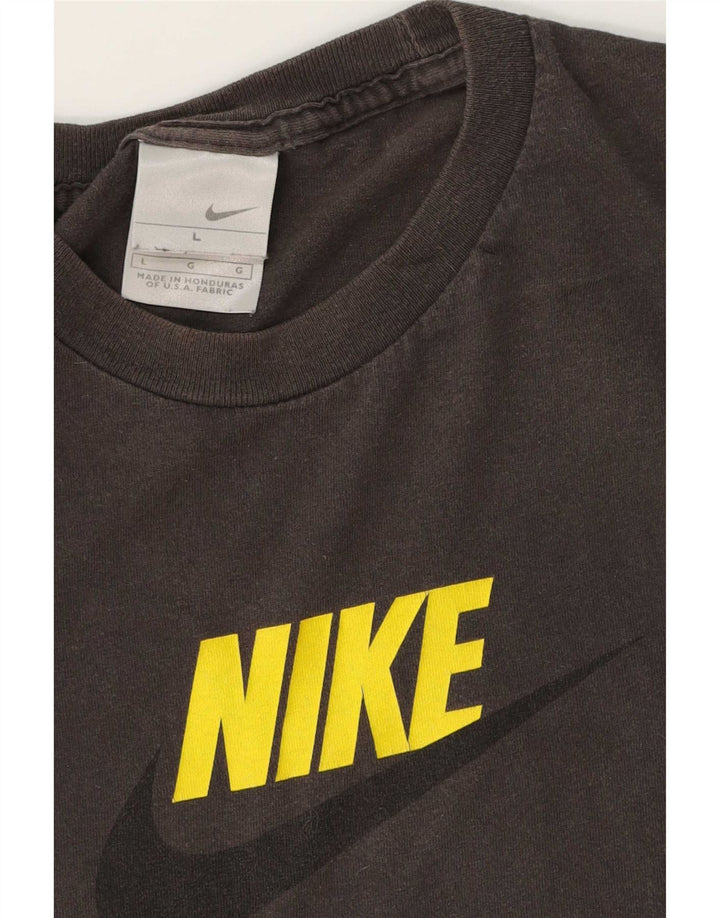 Мужская футболка с рисунком Nike, большой серый хлопок