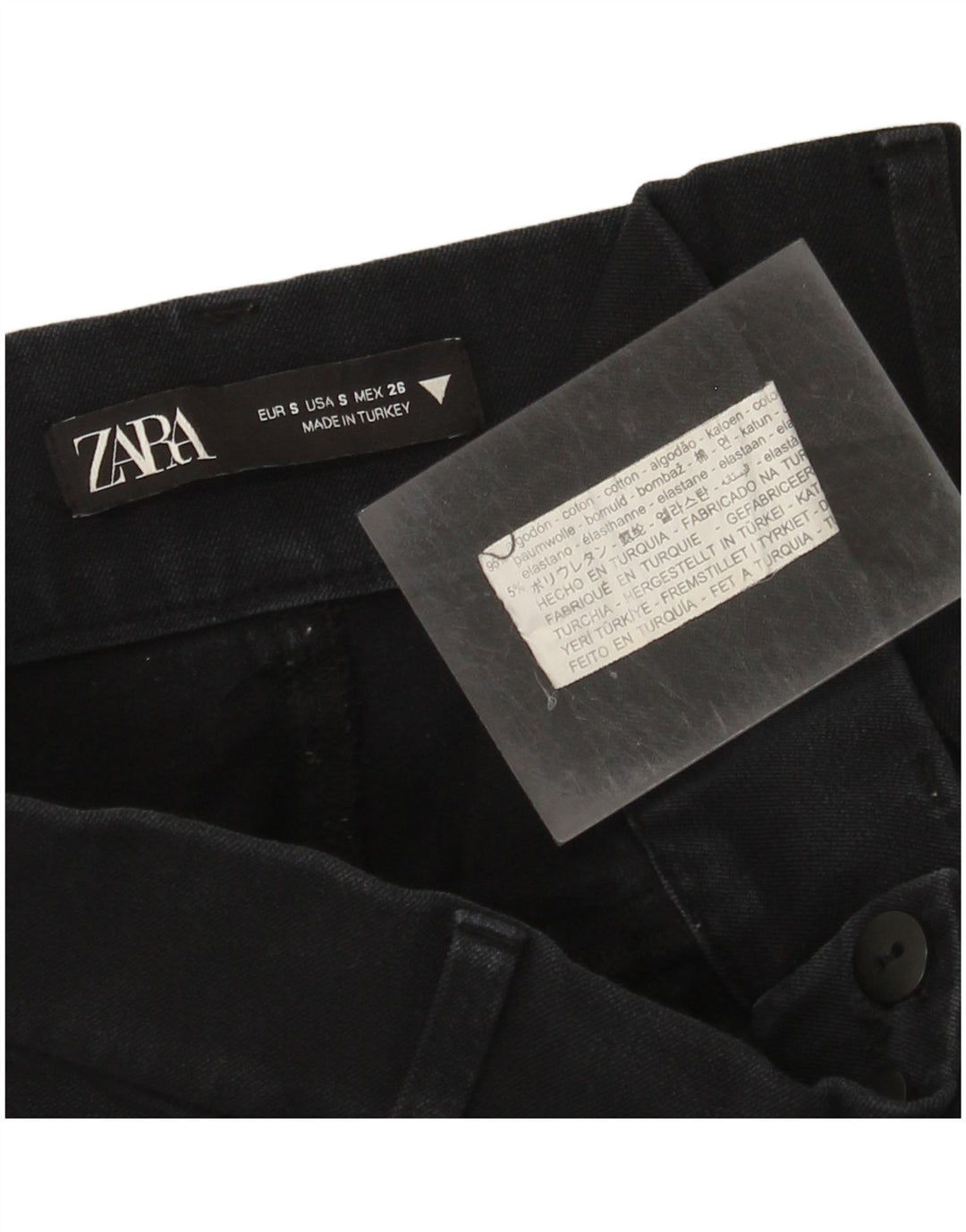 Женские укороченные джинсы Zara, маленькие W26 L24, темно-синие, хлопок