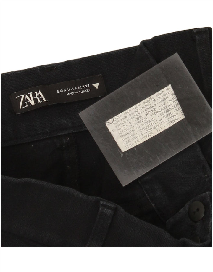 Женские укороченные джинсы Zara, маленькие W26 L24, темно-синие, хлопок