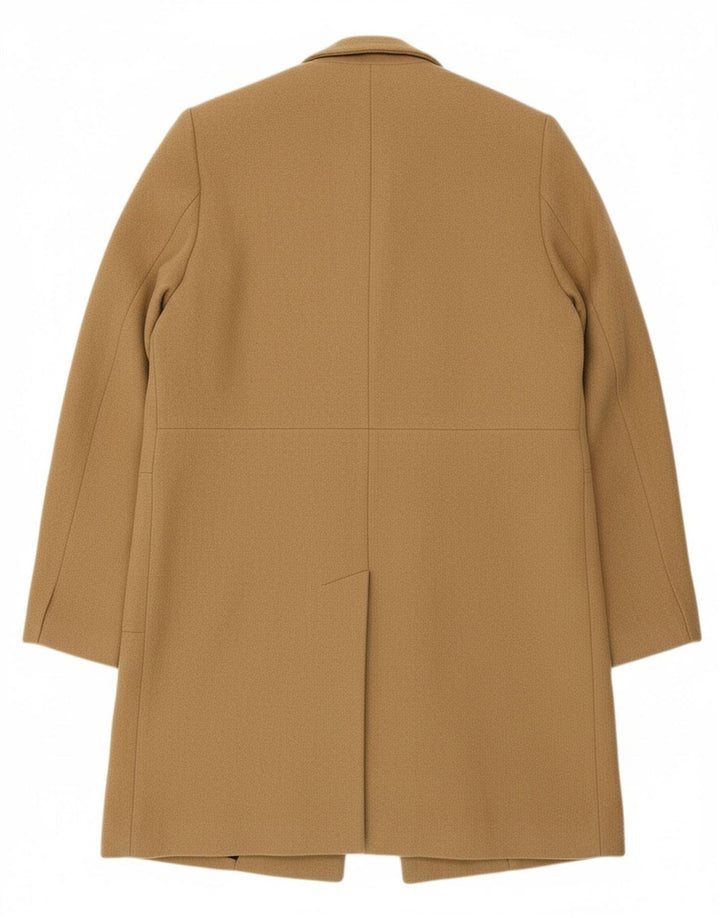 SUPERDRY Womens Overcoat UK 14 Medium Beige Wool