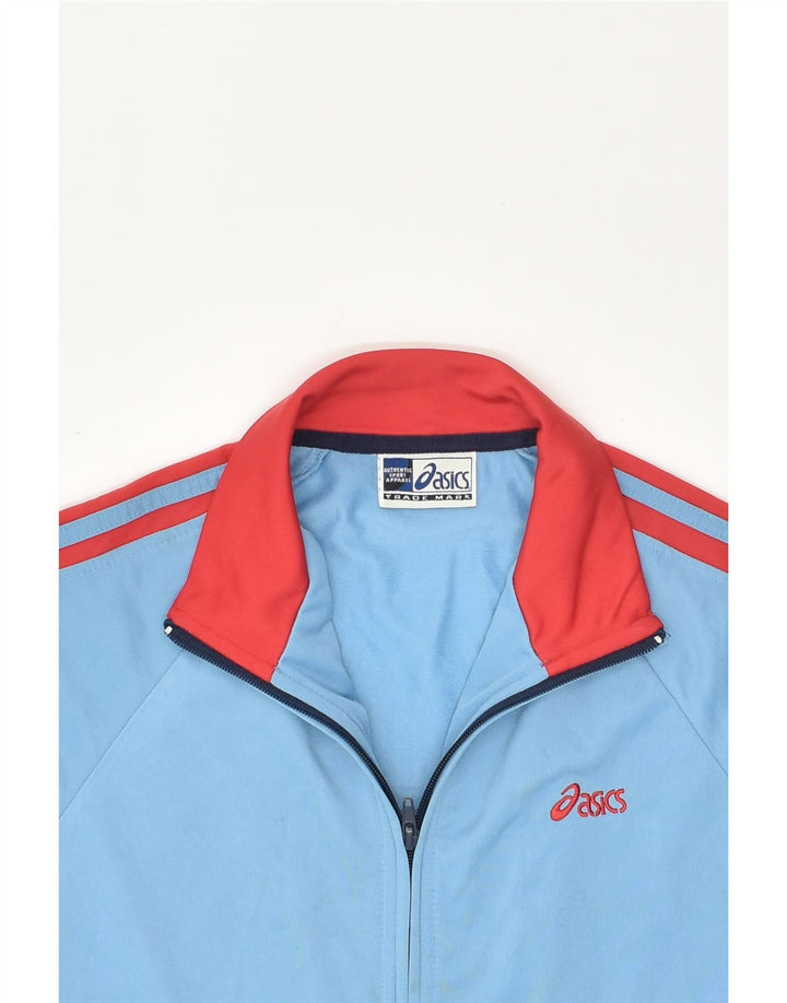 ASICS Boys Tracksuit Top Jacket 11-12 Years Blue Polyester | Vintage Asics | Thrift | Second-Hand Asics | Used Clothing | Messina Hembry 