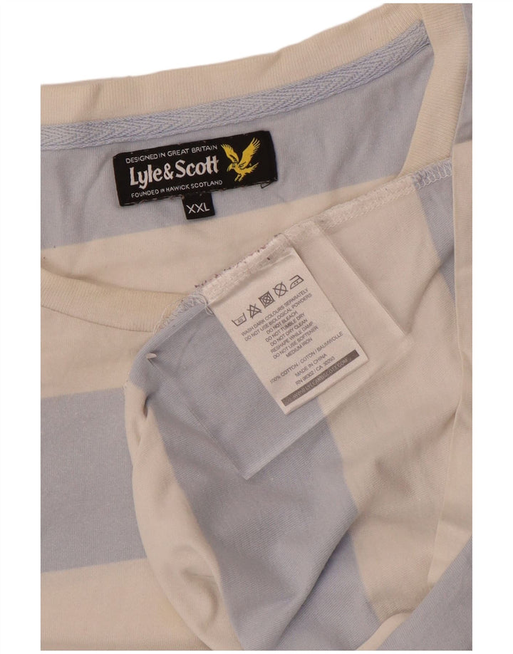 Мужская футболка Lyle & Scott, 2XL, хлопок в белую полоску