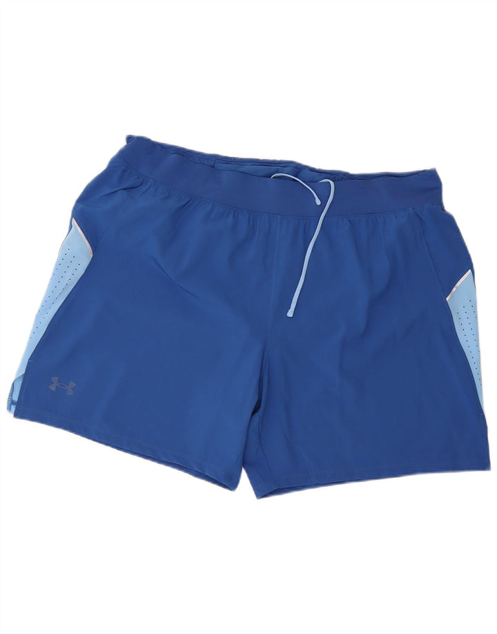 Мужские спортивные шорты Under Armour 2XL, синие, полиэстер с цветными блоками