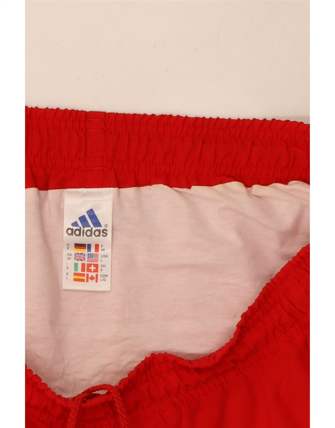 ADIDAS Mens Sport Shorts Large Red Polyester
