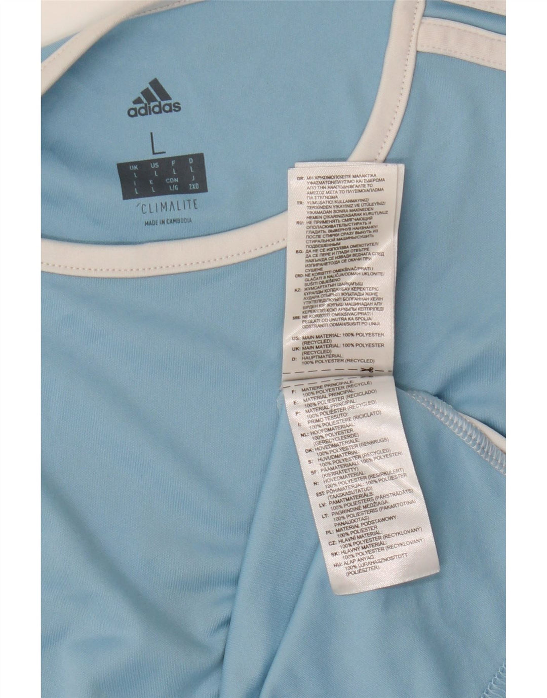Мужская футболка Adidas Climalite, большой синий полиэстер с цветными блоками