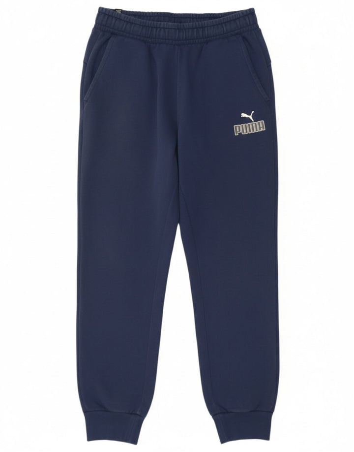 PUMA Mens Graphic Tracksuit Trousers Joggers Medium  Navy Blue