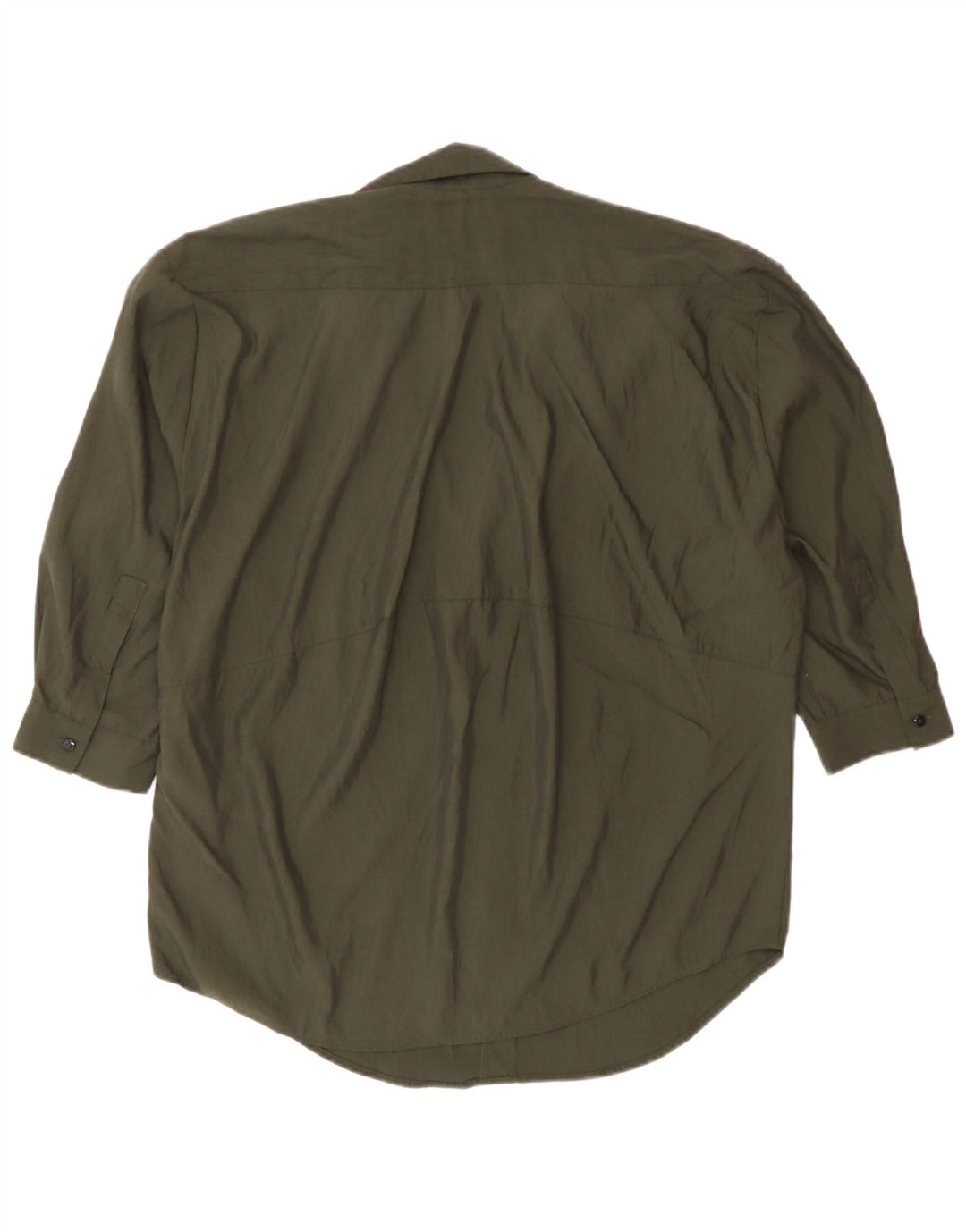 Женская рубашка оверсайз с рукавом 3/4 Zara UK 6 XS хаки из лиоцелла