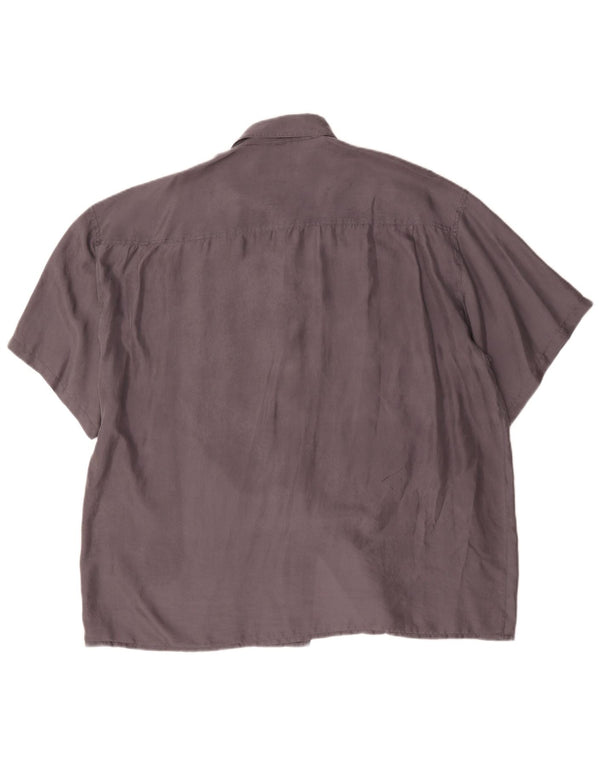 Новая мужская рубашка с коротким рукавом Fast, размер 45/46, 2XL, серая, шелковая
