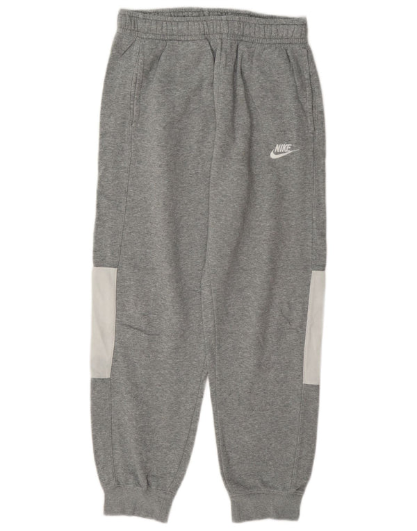 Мужские спортивные брюки Nike, джоггеры, маленькие серые, хлопковые с цветными блоками
