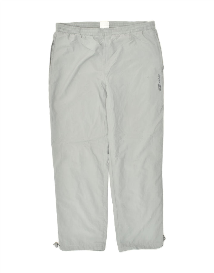 REEBOK Mens Tracksuit Trousers Small Grey Polyester | Vintage Reebok | Thrift | Second-Hand Reebok | Used Clothing | Messina Hembry 