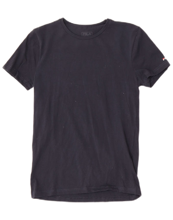 Fila Mens T-Shirt Top Small Navy Blue Cotton