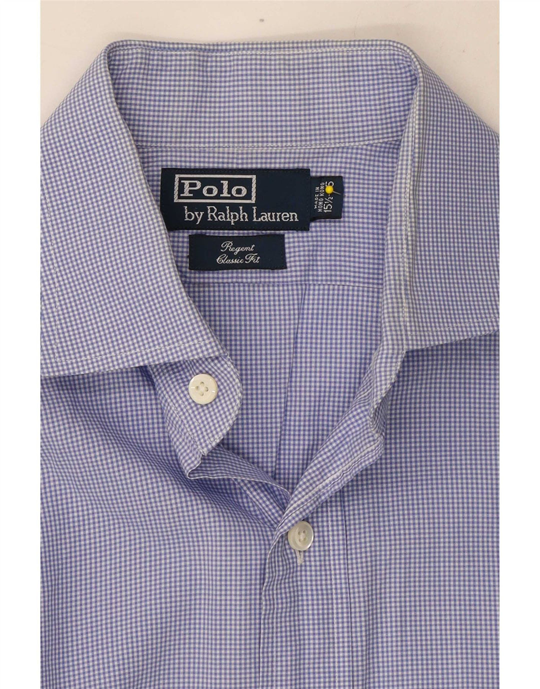 Мужская рубашка Regent Polo Ralph Lauren, размер 15 1/2, средний синий в мелкую клетку