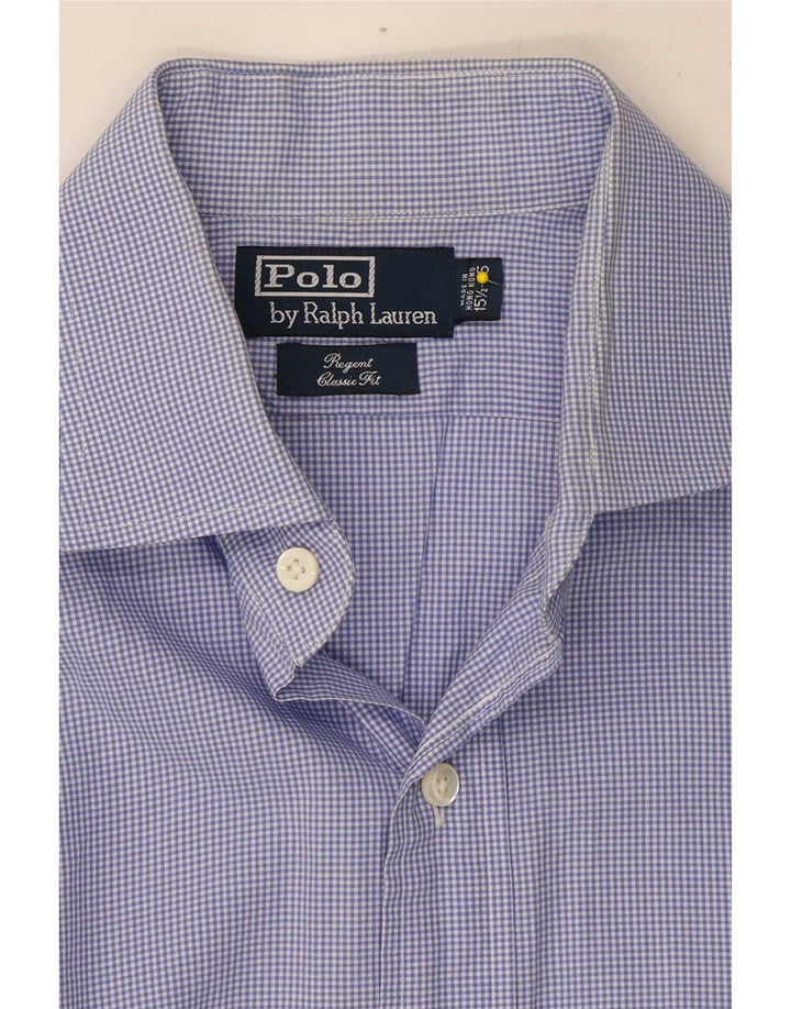 Мужская рубашка Regent Polo Ralph Lauren, размер 15 1/2, средний синий в мелкую клетку