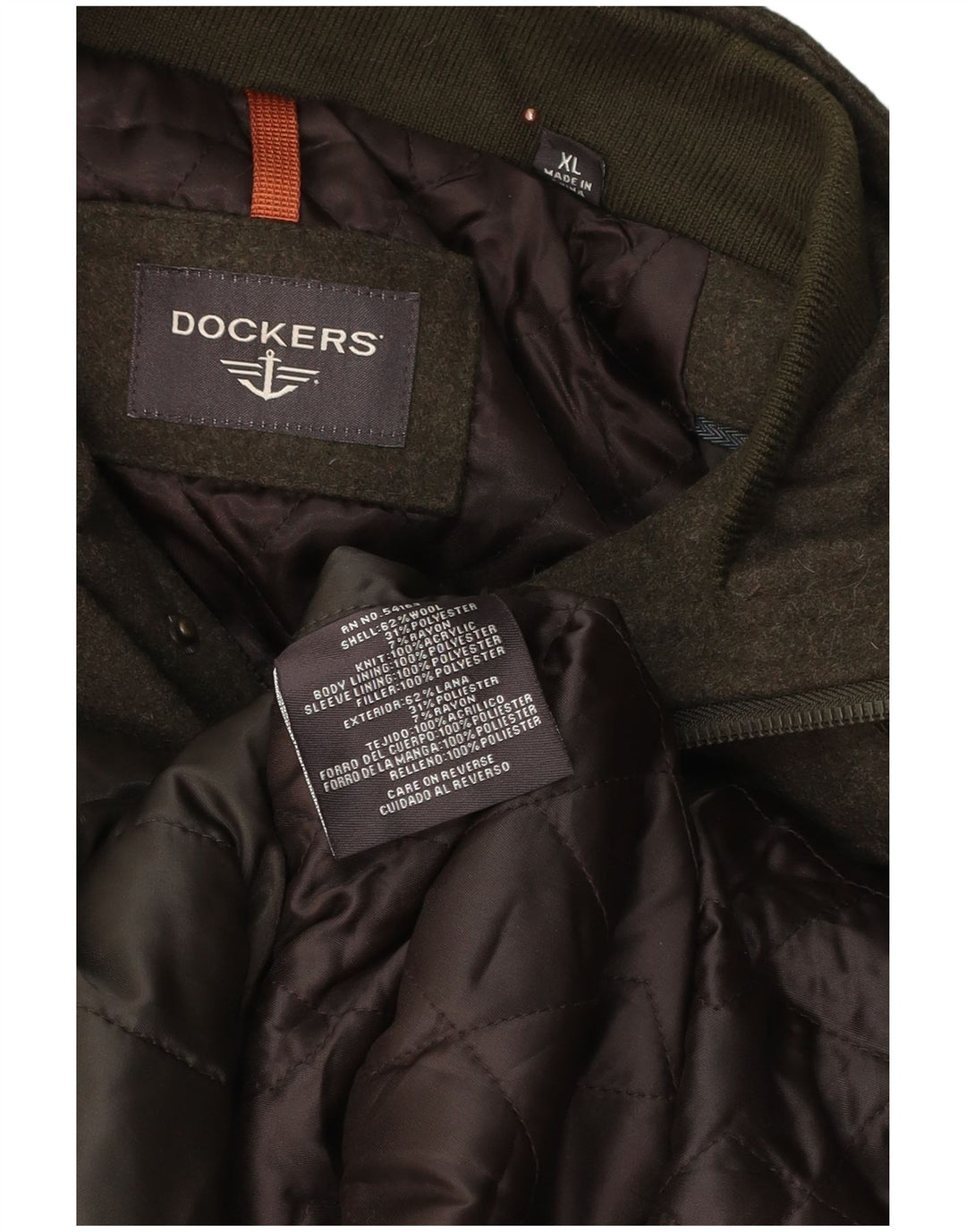 Мужская куртка Dockers в стиле милитари UK 42 XL, шерсть цвета хаки